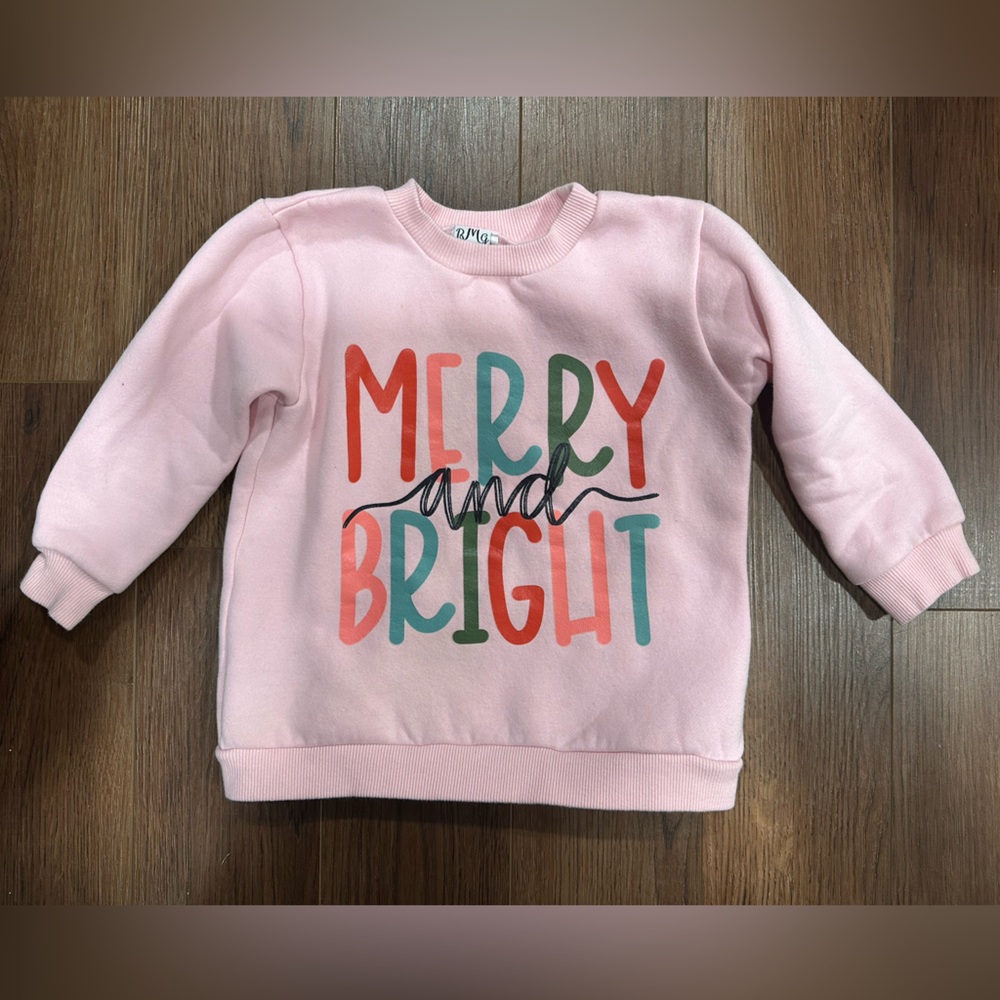 Pink Kids Sweatshirt - Merry and Bright